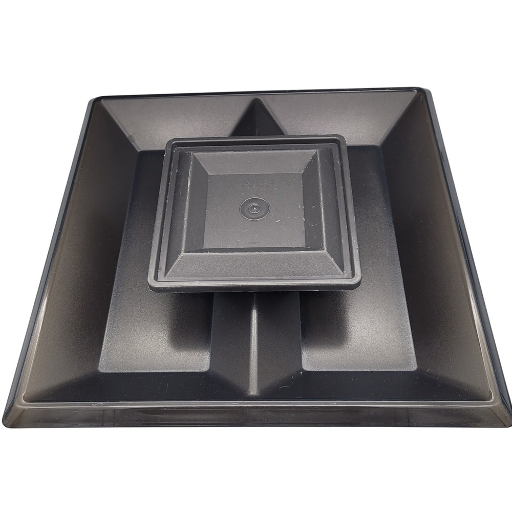 Tupperware Get Togethers‎ Buffet Tray - Divider Dish - Lid Black 1385 1386 1387